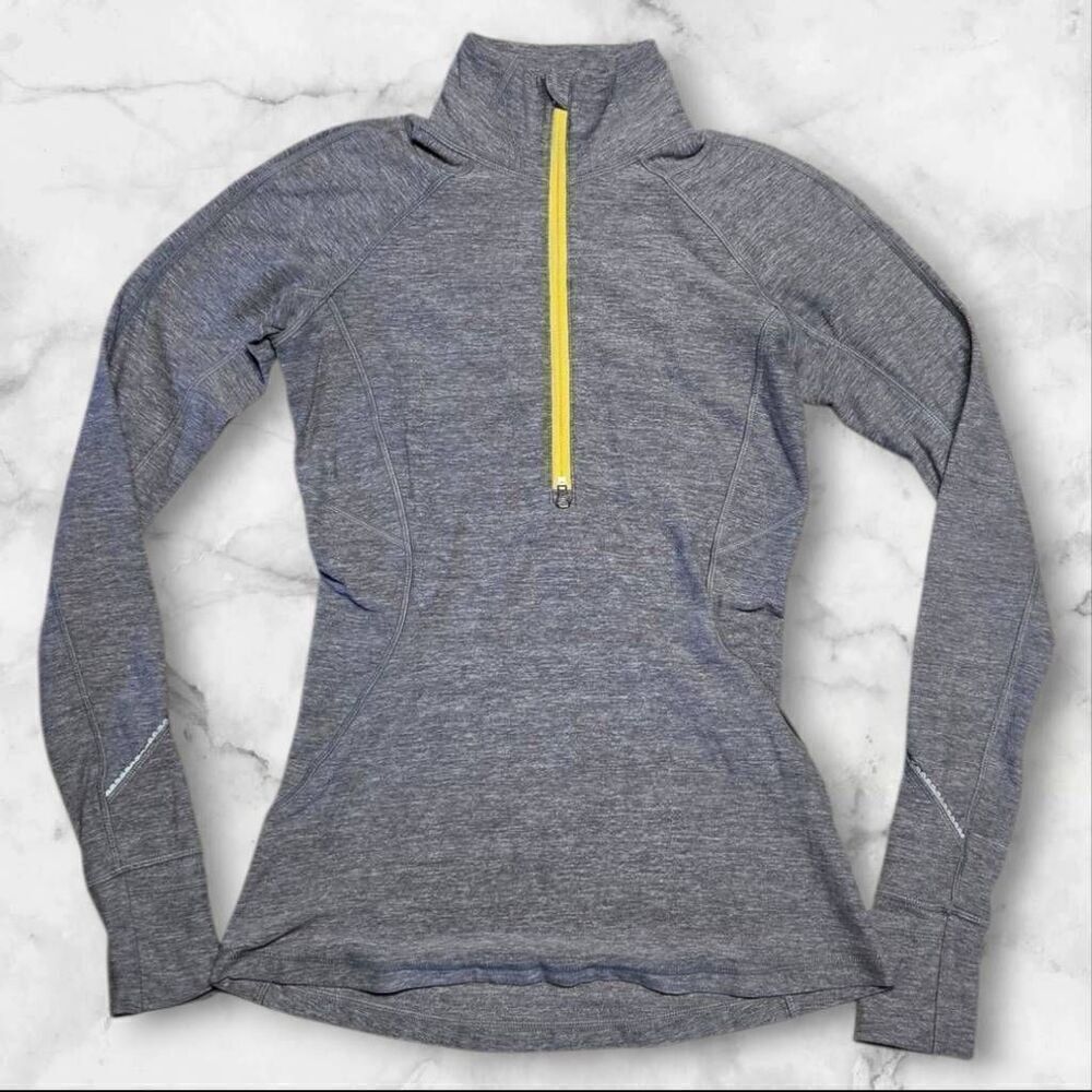 Lululemon Race Your Pace Gray Quarter Zip Size 4